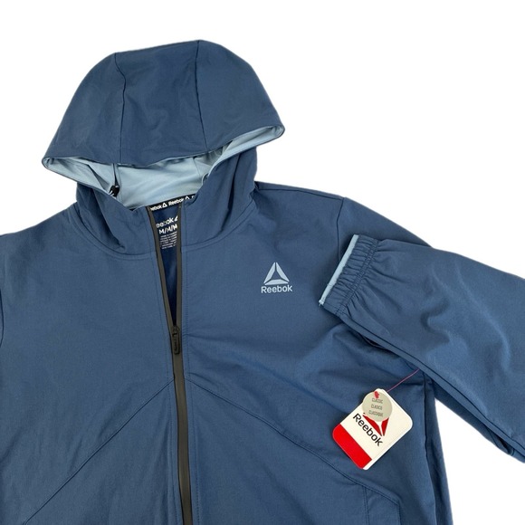 Reebok Other - New Mens Reebok Ascent Full Zip Windbreaker Jacket Size Medium NWT Dark Denim
